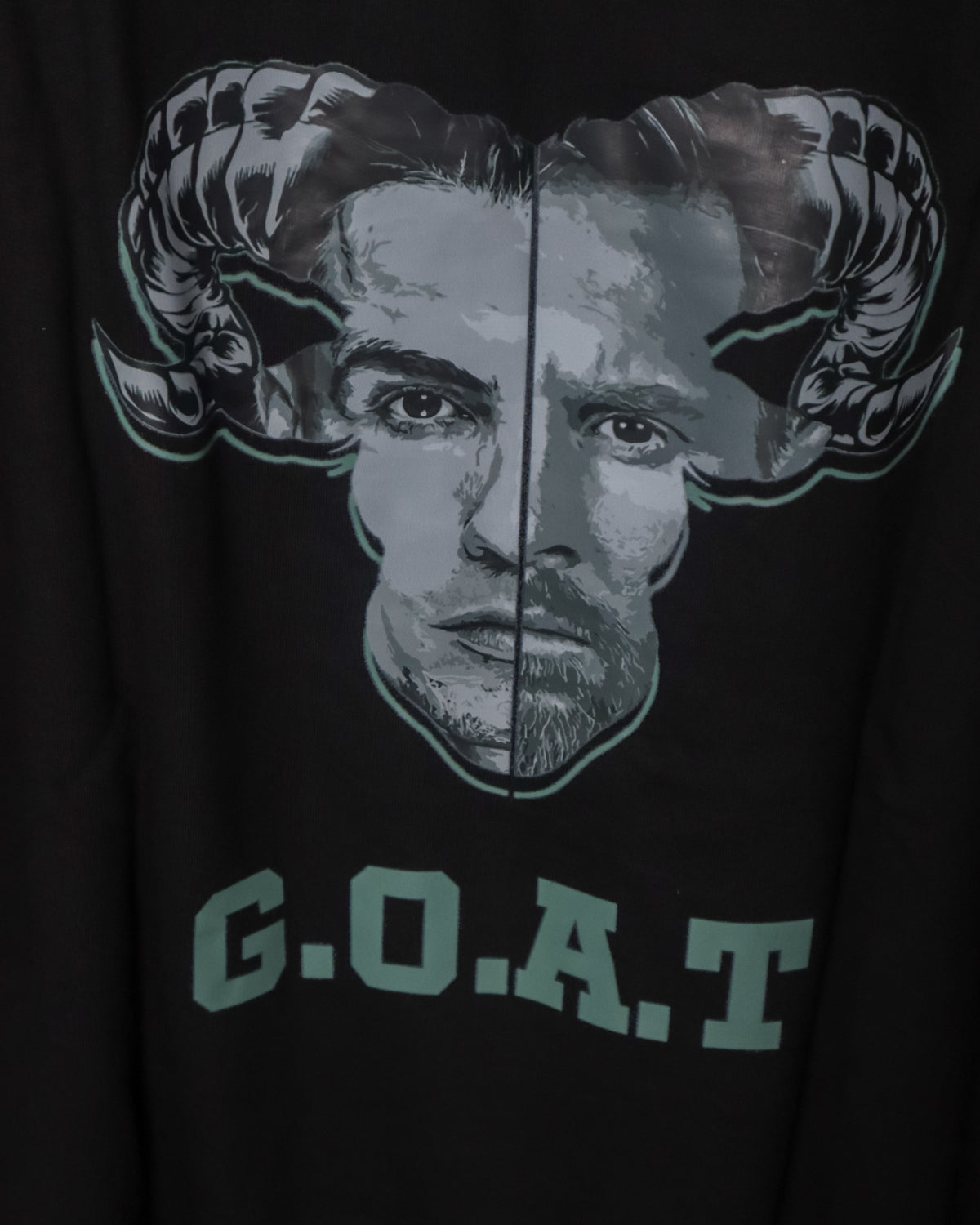 ERMN GOAT Messi Ronaldo Edition 240 GSM oversized football t-shirt — back view India