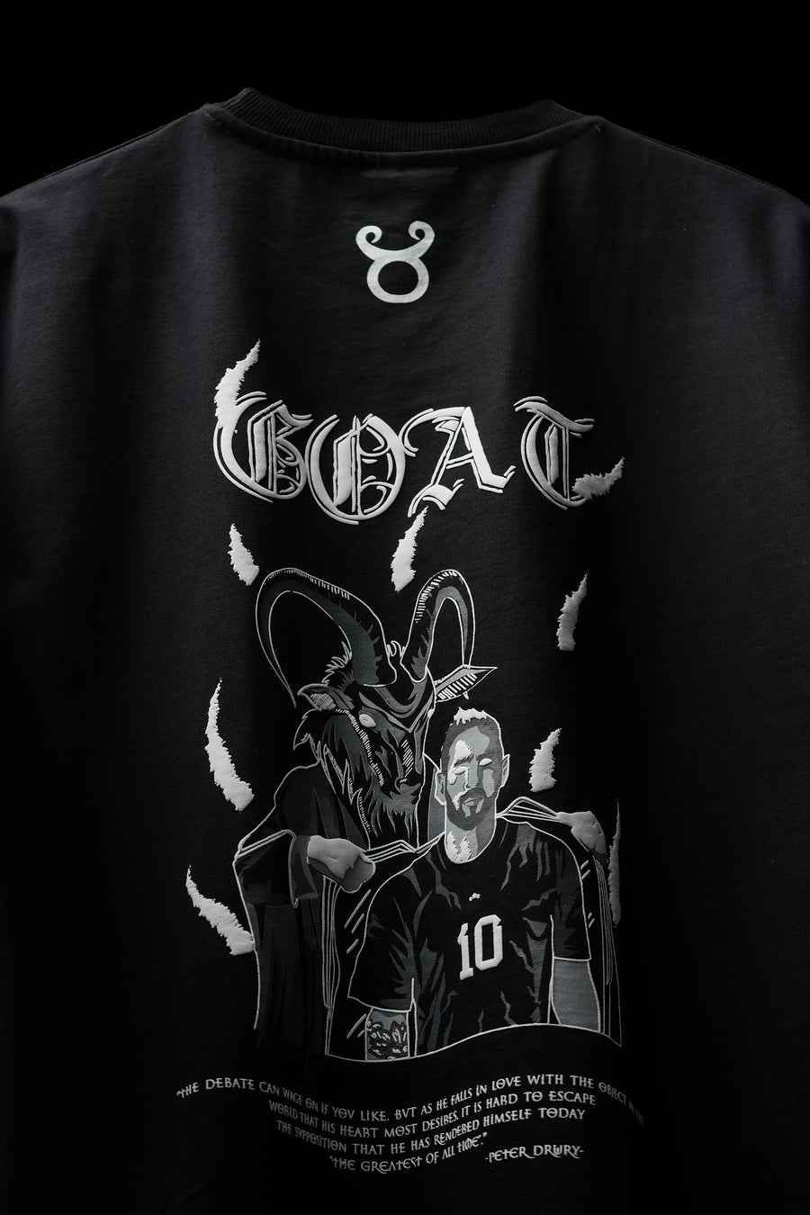 ERMN Messi The GOAT Edition 240 GSM oversized football t-shirt — design print India