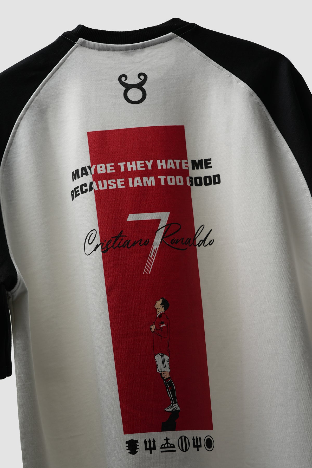 ERMN Ronaldo Raglan Sleeve CR7 Edition 240 GSM oversized football t-shirt — back side design India