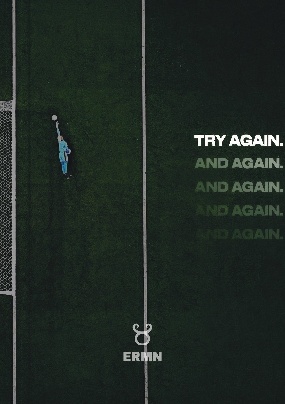 Try Again — Football Motivational Poster